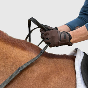 CorrectConnect Super Grip Reins -Heavy Rubber Rein for Ultimate Grip- Hand Stops 5" (13cm) Apart