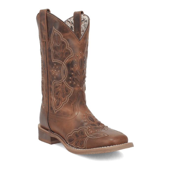 Laredo Women's Dionne Camel Leather Square Toe Boot 5972