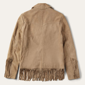 Stetson Womens Light Tan Fringe Suede Jacket 11-098-0539-0074-TA