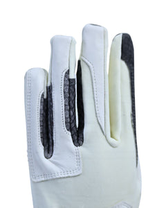 CorrectConnect Oil-Tac Copper Tech Leather Premium Riding Glove in White