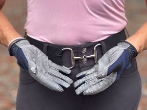CorrectConnect Oil-Tac Copper Tech™️ Leather Premium Riding Glove in Navy