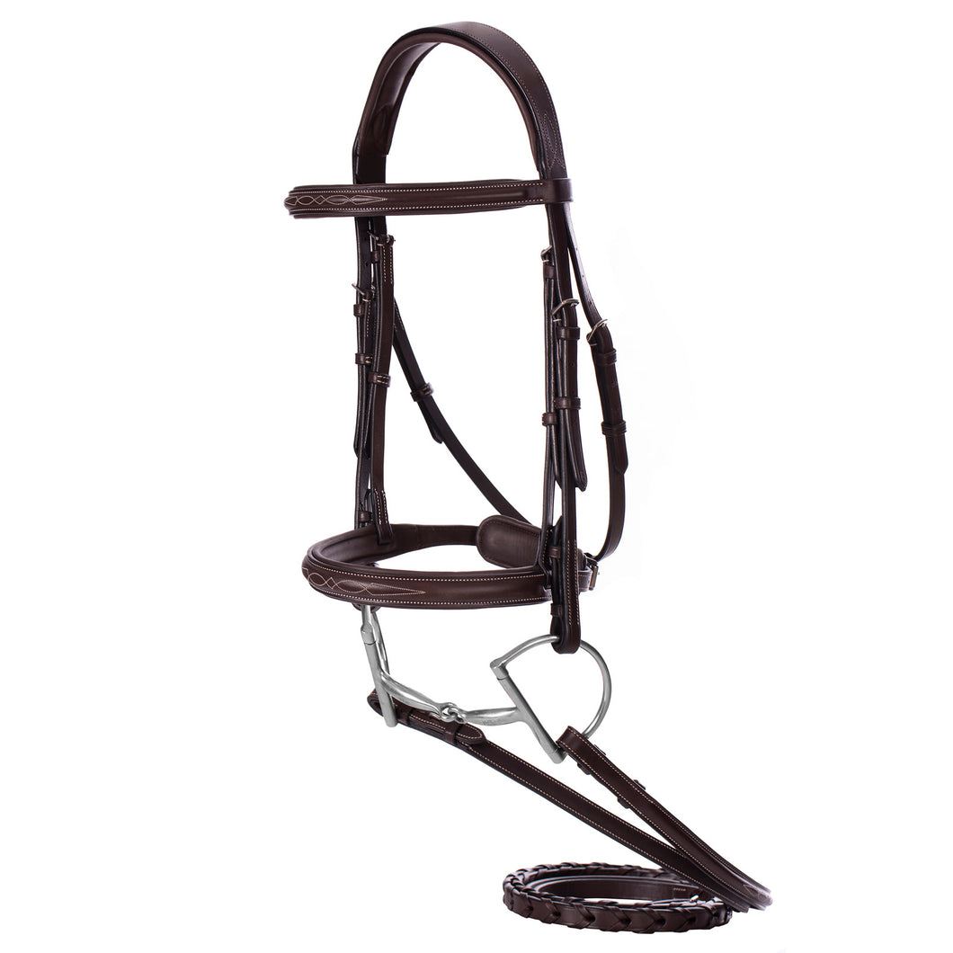 Equinavia Valkyrie Fancy Stitched Hunter Bridle & Reins - Chocolate Brown E10003