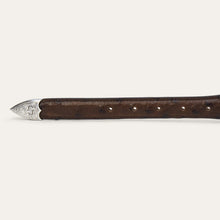 Load image into Gallery viewer, Stetson Men's Mocha Brown Ostrich Tapered Belt