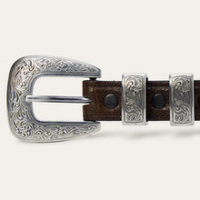 Load image into Gallery viewer, Stetson Men's Mocha Brown Ostrich Tapered Belt