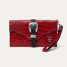 Load image into Gallery viewer, Stetson Women's Red Croco Embossed Clutch Wallet