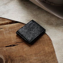 Load image into Gallery viewer, Stetson Men's Black Classic Ostrich Bi-Fold Wallet
