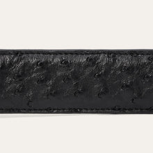 Load image into Gallery viewer, Stetson Men's Black Ostrich Western Tab Belt