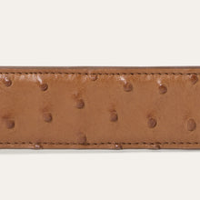 Load image into Gallery viewer, Stetson Men's Antique Cognac Ostrich Western Tab Belt