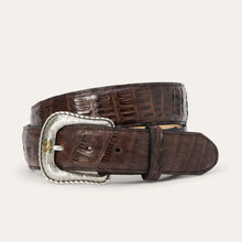 Load image into Gallery viewer, Stetson Men's Cigar Classic Caiman Western Tab Belt