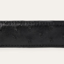 Load image into Gallery viewer, Stetson Men's Black Classic Ostrich Western Tab Belt - 1 1/4" Width