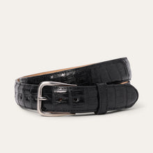Load image into Gallery viewer, Stetson Men's Black Classic Caiman Western Tab Belt - 1 1/4" Width