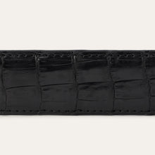 Load image into Gallery viewer, Stetson Men's Black Classic Caiman Western Tab Belt - 1 1/4" Width