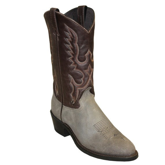 Abilene Men's 12” Mahogany/Grey Round Toe Western Boot 6416