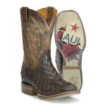 Load image into Gallery viewer, Tin Haul Men&#39;s Wickered / Bull Rider Square Toe Boots 14-020-0077-0462 MU