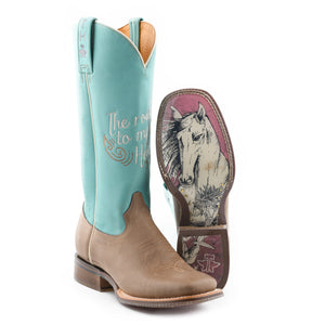 Tin Haul Women's A Cowgirls Motto / Born To Be Free Square Toe Boots 14-021-0007-1477 TA