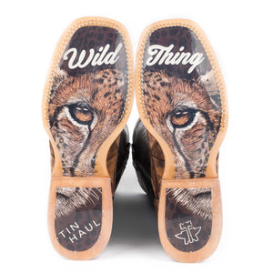 Tin Haul Women's Wild Thing / Cheetah Square Toe Boots 14-021-0007-1326 BR