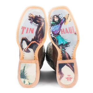 Tin Haul Women's Ban-dan-uh / Vintage Rider Girl Square Toe Boots 14-021-0007-1328 BR