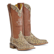 Load image into Gallery viewer, Tin Haul Women&#39;s Golden Cheetah / Fastest Cat Alive Square Toe Boots 14-021-0007-1493 MU