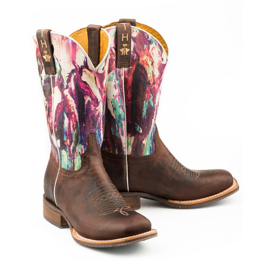 Tin Haul Women's Highbrow Horses/True Love Square Toe Boots 14-021-0077-1403 BR