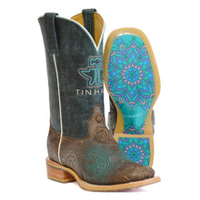 Load image into Gallery viewer, Tin Haul Women&#39;s Paisley Breeze / Mandalas Square Toe Boots 14-021-0007-1492 BR