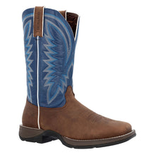 Load image into Gallery viewer, Durango Rebel Saddle Brown Denim Blue Western Boot DDB0429