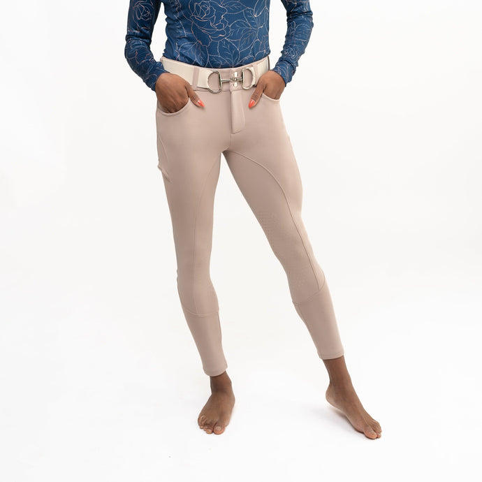 CorrectConnect Beige Mid-Weight Winter Knee Patch Breeches