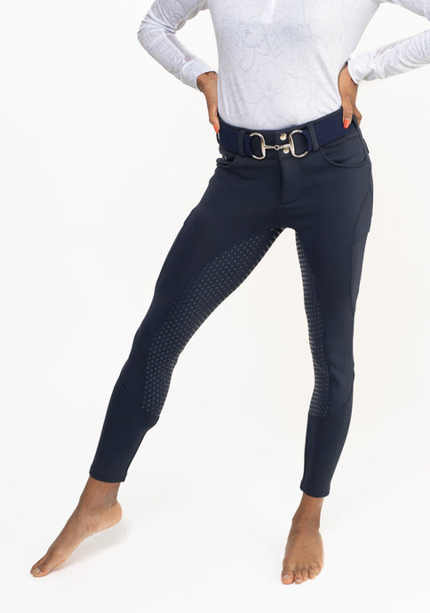 CorrectConnect Navy Blue Mid-Weight Winter Full Seat Breeches