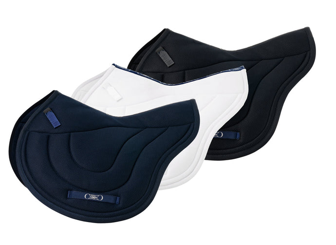 CorrectConnect Contour Jump Mesh Saddle Pad with Quick Dry Cotton Lining in Navy, White or Black