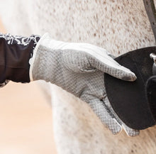 Load image into Gallery viewer, CorrectConnect Oil-Tac Copper Tech Leather Premium Riding Glove in White