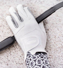 Load image into Gallery viewer, CorrectConnect Oil-Tac Copper Tech Leather Premium Riding Glove in White