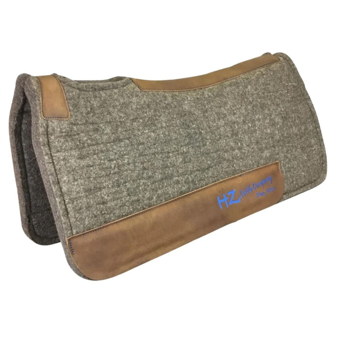 Colorado Chocolate Grey 100% Pressed Wool Ultimate Trail Saddle Pad with Blue Stitching 19-215