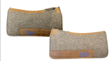 Load image into Gallery viewer, Colorado Chocolate Grey 100% Pressed Wool Ultimate Trail Saddle Pad with Blue Stitching 19-215