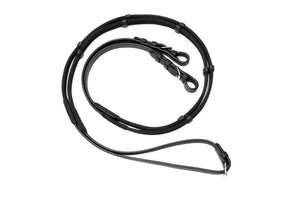 CorrectConnect Sure Grip Rubber Reins with 4" Rein Stops-Superb Slim Rubber Woven Grip