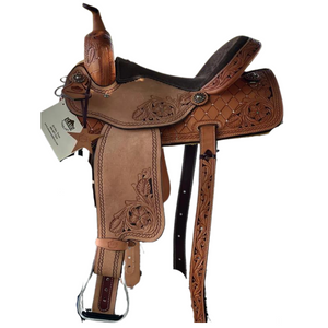 Alamo Saddlery 15 Inch El Pinto star Barrel Saddle