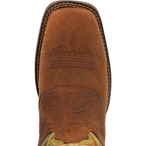 Durango Rebel Dark Chestnut And Hunter Green Western Boot DDB0390