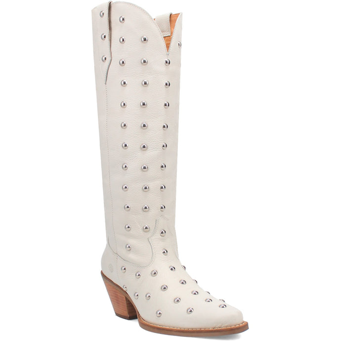 Dingo Women's Broadway Bunny White Leather Snip Toe Boot DI155