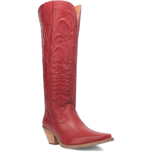 Dingo Women's Raisin Kane Red Leather Snip Toe Boot DI167