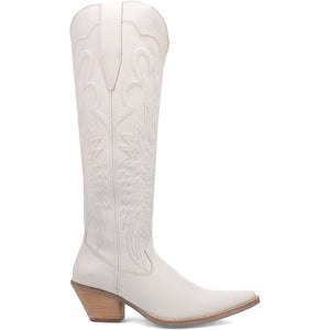 Dingo Women's Raisin Kane White Leather Snip Toe Boot DI167