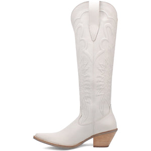 Dingo Women's Raisin Kane White Leather Snip Toe Boot DI167