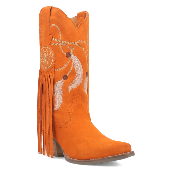 Dingo Women's Day Dream Orange Leather Narrow Toe Boot DI169