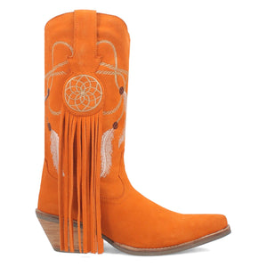 Dingo Women's Day Dream Orange Leather Narrow Toe Boot DI169