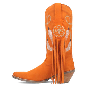 Dingo Women's Day Dream Orange Leather Narrow Toe Boot DI169