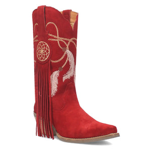 Dingo Women's Day Dream Red Leather Narrow Toe Boot DI169