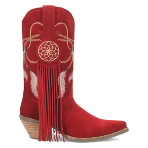 Dingo Women's Day Dream Red Leather Narrow Toe Boot DI169