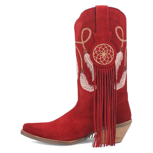 Dingo Women's Day Dream Red Leather Narrow Toe Boot DI169