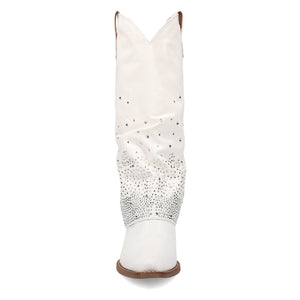 Dingo Women's Eye Candy White Denim Snip Toe Boot DI177