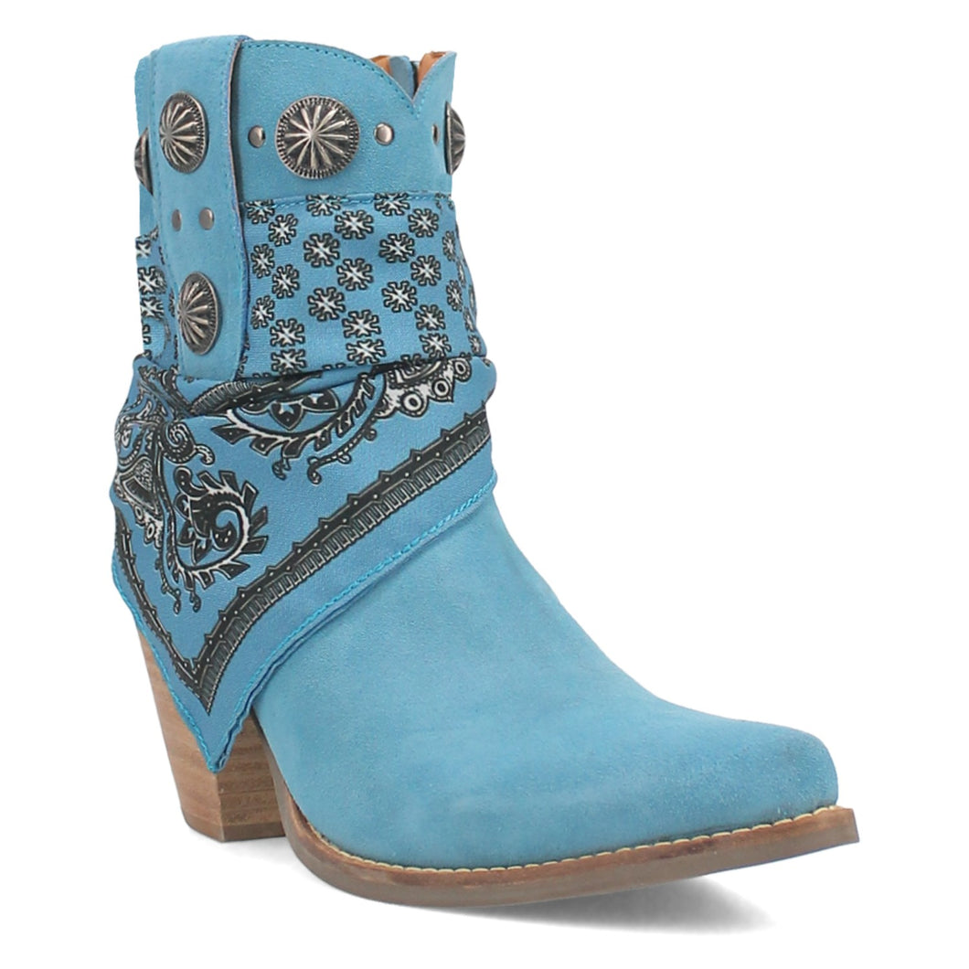 Dingo Women's Bandida Blue Leather Narrow Toe Boot DI184