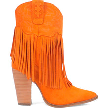 Load image into Gallery viewer, Dingo Women&#39;s Crazy Train Orange Leather Snip Toe Boot DI185