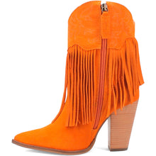 Load image into Gallery viewer, Dingo Women&#39;s Crazy Train Orange Leather Snip Toe Boot DI185