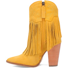 Load image into Gallery viewer, Dingo Women&#39;s Crazy Train Yellow Leather Snip Toe Boot DI185